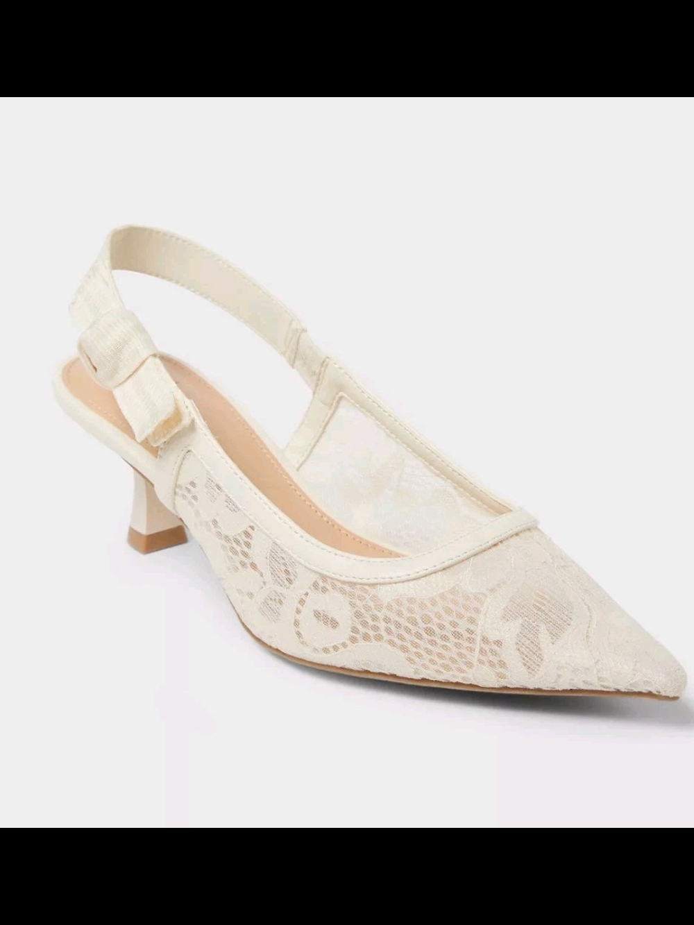 A New Day Women's Milan Slingback Pumps - White/Cream Choose Size